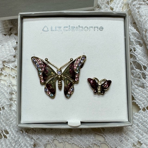 NIB Liz Claiborne Butterfly Pin Set - Picture 5 of 6